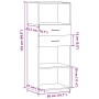 Hoher Schrank aus grauem Beton-Ingenieurholz, 50x42,5x124 cm. von , Sideboards - Ref: Foro24-846176, Preis: 93,94 €, Rabatt: %