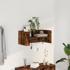 Engineered smoked oak wood wall shelf 70.5x35x30.5 cm by , Shelves and shelves - Ref: Foro24-848455, Price: 35,79 €, Discount: %