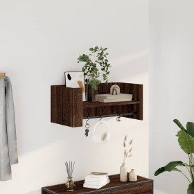 Brown oak engineered wood wall shelf 70.5x35x30.5 cm by , Shelves and shelves - Ref: Foro24-848457, Price: 41,97 €, Discount: %