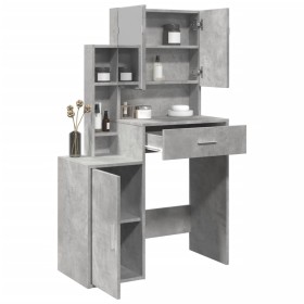 Tocador con mueble gris hormigón 80x35x132 cm de , Tocadores para dormitorios - Ref: Foro24-848237, Precio: 126,99 €, Descuen...