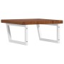 Wall-mounted steel and solid oak wood sink shelf by , bathroom vanities - Ref: Foro24-3302498, Price: 112,99 €, Discount: %