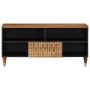 Solid mango wood TV stand 100x33x46 cm by , CD and DVD storage - Ref: Foro24-358300, Price: 105,21 €, Discount: %