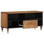 Solid mango wood TV stand 100x33x46 cm by , CD and DVD storage - Ref: Foro24-358300, Price: 105,21 €, Discount: %