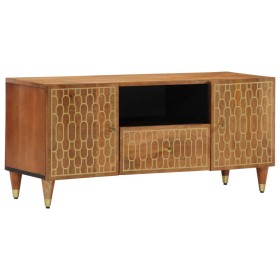 Massives Mangoholz-TV-Möbel 105x33x46 cm von , CD- und DVD-Speicher - Ref: Foro24-358298, Preis: 127,50 €, Rabatt: %