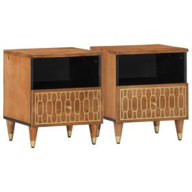 Bedside tables 2 units solid mango wood 40x33x46 cm by , Nightstands - Ref: Foro24-358291, Price: 113,99 €, Discount: %