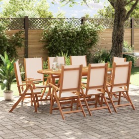 Juego comedor de jardín 9 pzas madera maciza acacia y textileno de , Conjuntos de jardín - Ref: Foro24-3279271, Precio: 705,3...