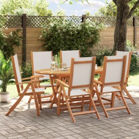 Garden dining set 7 pieces solid acacia wood and textilene by , Garden sets - Ref: Foro24-3279284, Price: 557,99 €, Discount: %