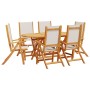 Garden dining set 7 pieces solid acacia wood and textilene by , Garden sets - Ref: Foro24-3279284, Price: 556,04 €, Discount: %