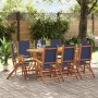 Juego comedor de jardín 9 pzas madera maciza acacia y textileno de , Conjuntos de jardín - Ref: Foro24-3279299, Precio: 701,9...