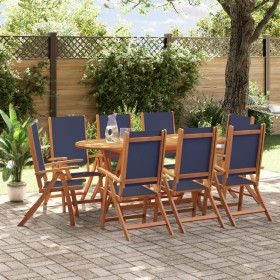 9-piece solid acacia wood and textilene garden dining set by , Garden sets - Ref: Foro24-3279299, Price: 700,23 €, Discount: %