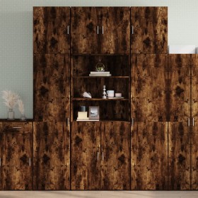 Tall smoked oak engineered wood sideboard 80x42.5x249 cm by , Sideboards - Ref: Foro24-3281361, Price: 251,99 €, Discount: %