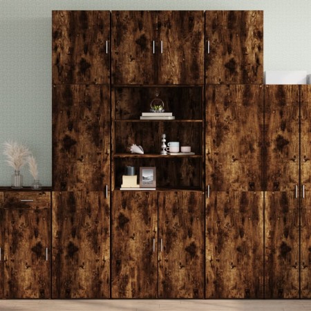 Tall smoked oak engineered wood sideboard 80x42.5x249 cm by , Sideboards - Ref: Foro24-3281361, Price: 253,05 €, Discount: %