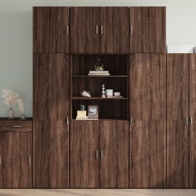 Tall brown oak veneer highboard 80x42.5x249 cm by , Sideboards - Ref: Foro24-3281363, Price: 261,99 €, Discount: %