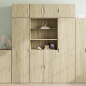 Engineered wood sideboard in Sonoma oak, 80x42.5x185 cm. by , Sideboards - Ref: Foro24-3281380, Price: 180,99 €, Discount: %