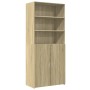 Aparador de madera de ingeniería roble Sonoma 80x42,5x185 cm de , Aparadores - Ref: Foro24-3281380, Precio: 180,99 €, Descuen...