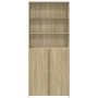 Aparador de madera de ingeniería roble Sonoma 80x42,5x185 cm de , Aparadores - Ref: Foro24-3281380, Precio: 180,99 €, Descuen...