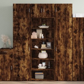 Tall smoked oak engineered wood sideboard 70x41x185 cm by , Sideboards - Ref: Foro24-3281691, Price: 146,99 €, Discount: %