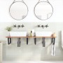 Wall-mounted sink shelf made of steel and solid acacia wood by , bathroom vanities - Ref: Foro24-3302795, Price: 134,64 €, Di...