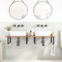 Wall-mounted sink shelf made of steel and solid acacia wood by , bathroom vanities - Ref: Foro24-3302797, Price: 136,58 €, Di...