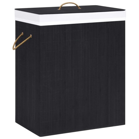 Black Single Section Bamboo Laundry Basket 83L by vidaXL, Laundry baskets - Ref: Foro24-320758, Price: 32,69 €, Discount: %