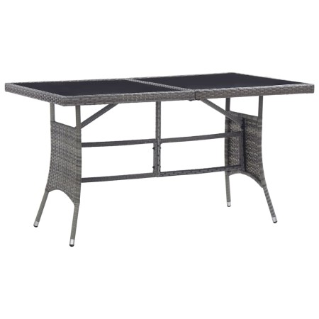 Mesa de jardín ratán sintético gris 140x80x74 cm de , Mesas de jardín - Ref: Foro24-318716, Precio: 161,89 €, Descuento: %