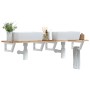 Wall-mounted sink shelf made of steel and solid acacia wood by , bathroom vanities - Ref: Foro24-3302678, Price: 98,86 €, Dis...