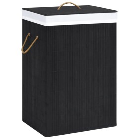 Bamboo laundry basket 2 sections black 72 l by vidaXL, Laundry baskets - Ref: Foro24-320745, Price: 46,61 €, Discount: %