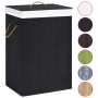 Bamboo laundry basket 2 sections black 72 l by vidaXL, Laundry baskets - Ref: Foro24-320745, Price: 46,99 €, Discount: %