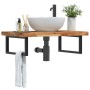 Wall-mounted sink shelf made of steel and solid acacia wood by , bathroom vanities - Ref: Foro24-3302853, Price: 109,71 €, Di...