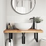 Wall-mounted sink shelf made of steel and solid acacia wood by , bathroom vanities - Ref: Foro24-3302853, Price: 109,71 €, Di...