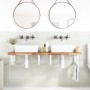 Wall-mounted sink shelf made of steel and solid acacia wood by , bathroom vanities - Ref: Foro24-3302866, Price: 176,77 €, Di...