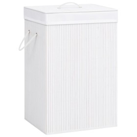 White Single Section Bamboo Laundry Basket by vidaXL, Laundry baskets - Ref: Foro24-320751, Price: 45,99 €, Discount: %