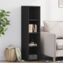 Tall black engineered wood sideboard 30x41x124 cm by , Sideboards - Ref: Foro24-846377, Price: 68,78 €, Discount: %