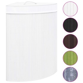 Corner bamboo white laundry basket 60 L by vidaXL, Laundry baskets - Ref: Foro24-320763, Price: 51,04 €, Discount: %