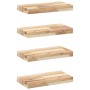 Floating shelves 4 units untreated acacia wood 40x20x4 cm by , Shelves and shelves - Ref: Foro24-3279418, Price: 71,34 €, Dis...