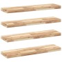 Floating shelves 4 units untreated acacia wood 80x20x4 cm by , Shelves and shelves - Ref: Foro24-3279426, Price: 122,99 €, Di...