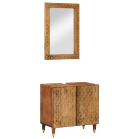 Conjunto de muebles de baño 2 piezas madera maciza de mango de , Muebles de baño - Ref: Foro24-3206321, Precio: 167,99 €, Des...