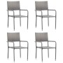 Stackable garden dining chairs, set of 4, made of synthetic gray rattan. by , Garden chairs - Ref: Foro24-318721, Price: 101,...