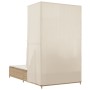 Tumbona doble con techo y cortinas ratán sintético beige de , Tumbonas - Ref: Foro24-368103, Precio: 311,45 €, Descuento: %