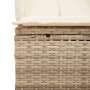 Double sun lounger with roof and beige synthetic rattan curtains by , Loungers - Ref: Foro24-368103, Price: 311,68 €, Discoun...