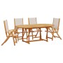 Garten-Esszimmer-Set, 5-teilig, Massivholz Akazie und Textilene von , Gartensets - Ref: Foro24-3279286, Preis: 586,90 €, Raba...