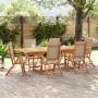 Garden dining set 7 pieces solid acacia wood and textilene by , Garden sets - Ref: Foro24-3279320, Price: 816,74 €, Discount: %