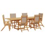 Garten-Esszimmer-Set, 7-teilig, Massivholz Akazie und Textilene von , Gartensets - Ref: Foro24-3279320, Preis: 816,74 €, Raba...