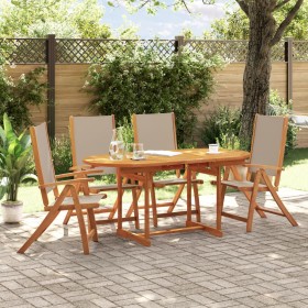 Garden dining set 5 pieces solid acacia wood and textilene by , Garden sets - Ref: Foro24-3279322, Price: 527,29 €, Discount: %