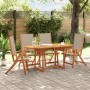 Juego comedor de jardín 5 pzas madera maciza acacia y textileno de , Conjuntos de jardín - Ref: Foro24-3279322, Precio: 539,6...