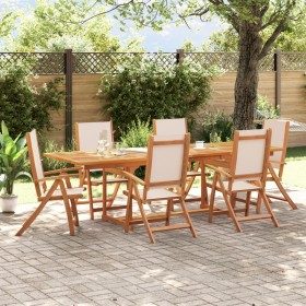 Garden dining set 7 pieces solid acacia wood and textilene by , Garden sets - Ref: Foro24-3279278, Price: 771,22 €, Discount: %