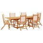 Garden dining set 7 pieces solid acacia wood and textilene by , Garden sets - Ref: Foro24-3279278, Price: 800,83 €, Discount: %