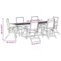 Garden dining set 7 pieces solid acacia wood and textilene by , Garden sets - Ref: Foro24-3279278, Price: 800,83 €, Discount: %