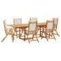 Garden dining set 7 pieces solid acacia wood and textilene by , Garden sets - Ref: Foro24-3279292, Price: 766,54 €, Discount: %