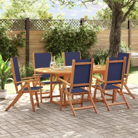 Garten-Esszimmer-Set, 7-teilig, Massivholz Akazie und Textilene von , Gartensets - Ref: Foro24-3279301, Preis: 737,99 €, Raba...